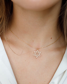 CRYSTAL STAR OF DAVID NECKLACE